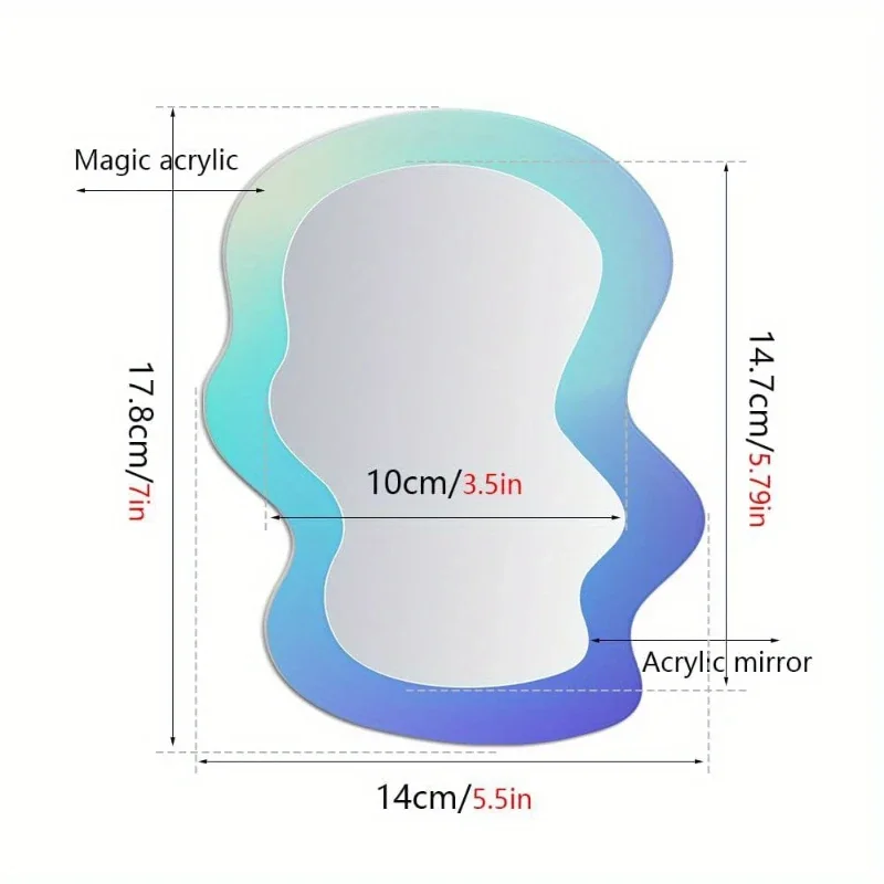 Home Essentials Bathroom Cabinet - Cermin Pola Geometris Magnetik Baru untuk