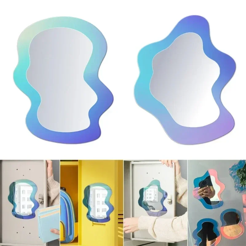 Home Essentials Bathroom Cabinet - Cermin Pola Geometris Magnetik Kreatif, Perlengkapan