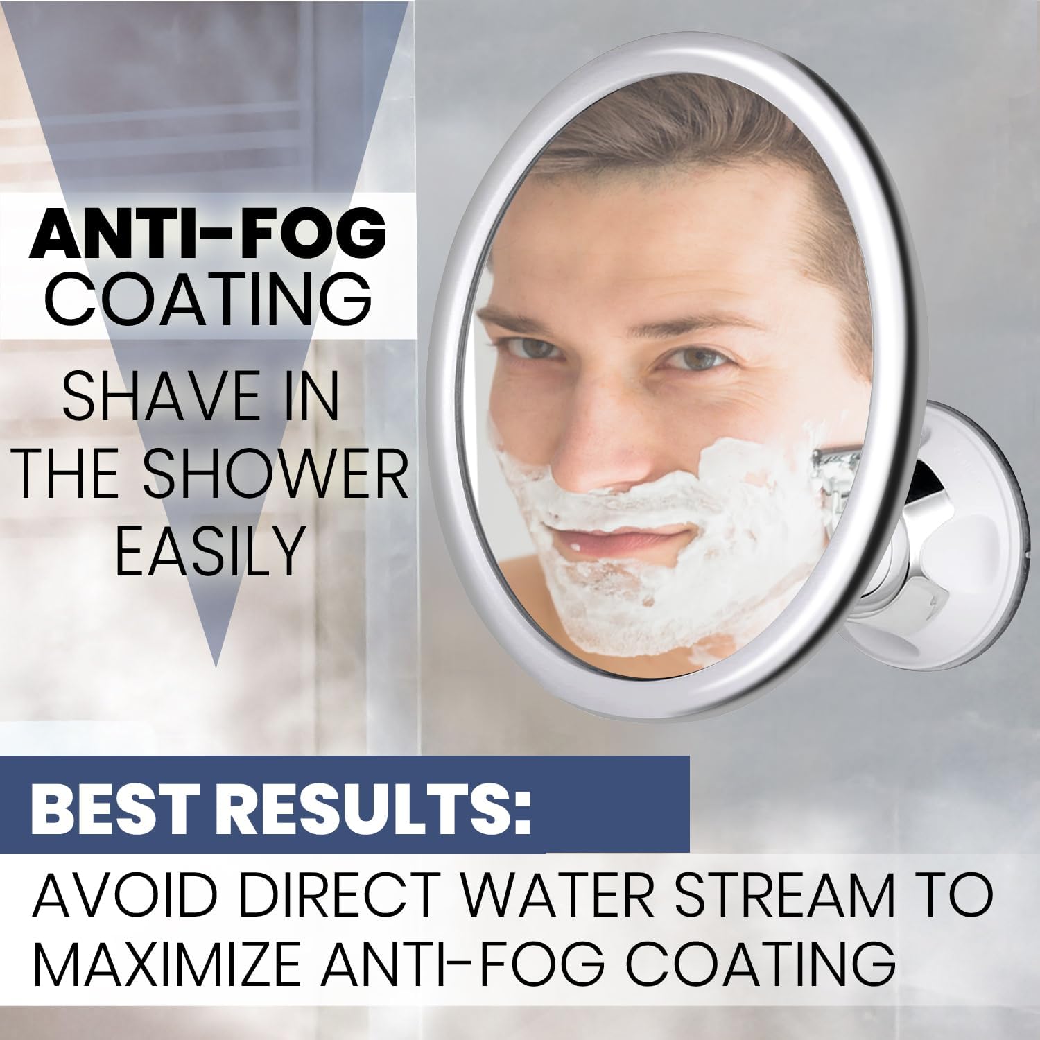Shaving Mirror Suction - Cermin Rias Anti Kabut dengan Suction