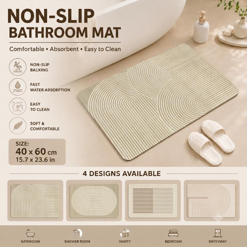 Home Bathroom Mats - Alas Mandi Diatomite Cepat Kering, Menyerap
