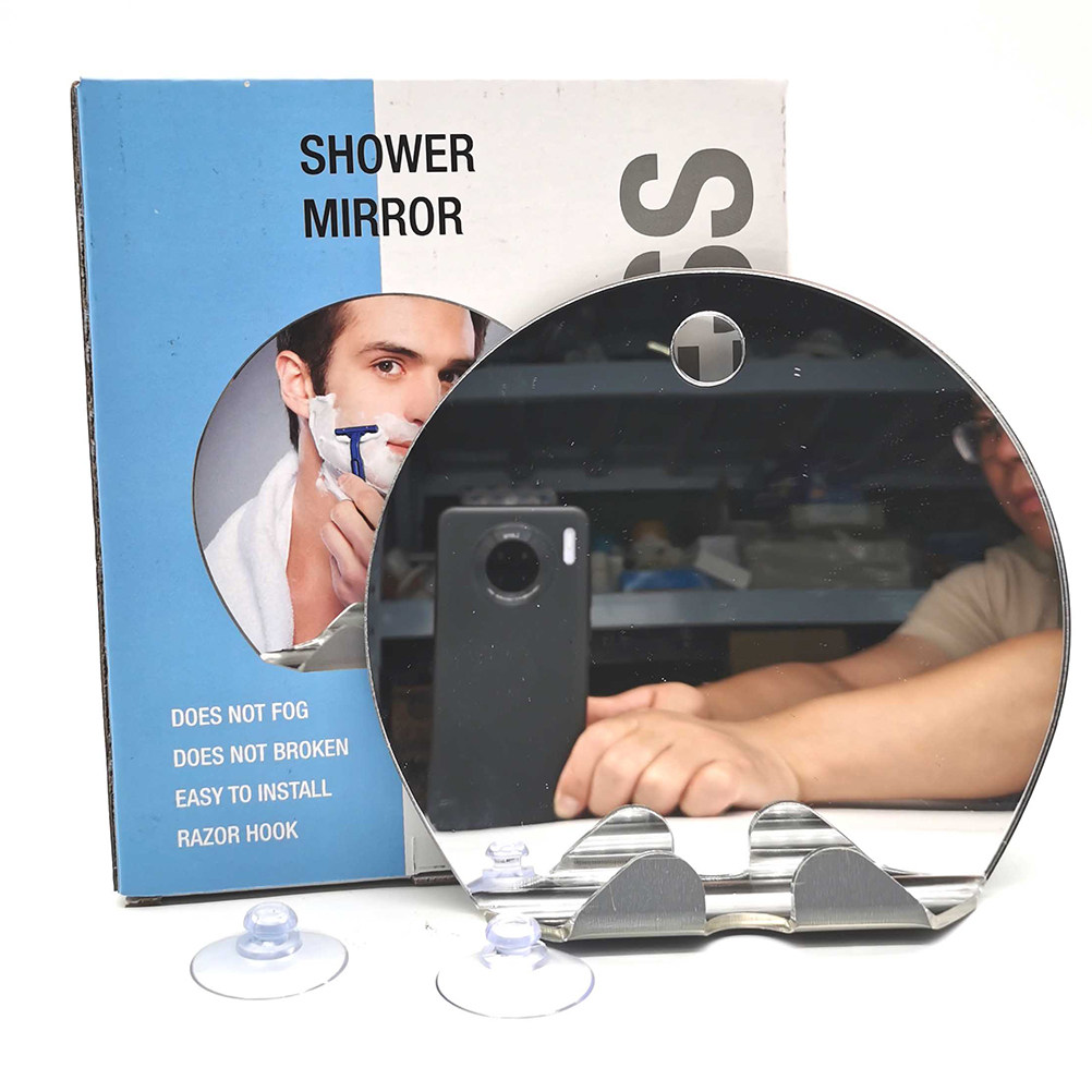 Cermin Kamar Mandi Bulat Perak - Shaving Mirror Suction ulasan dan harga