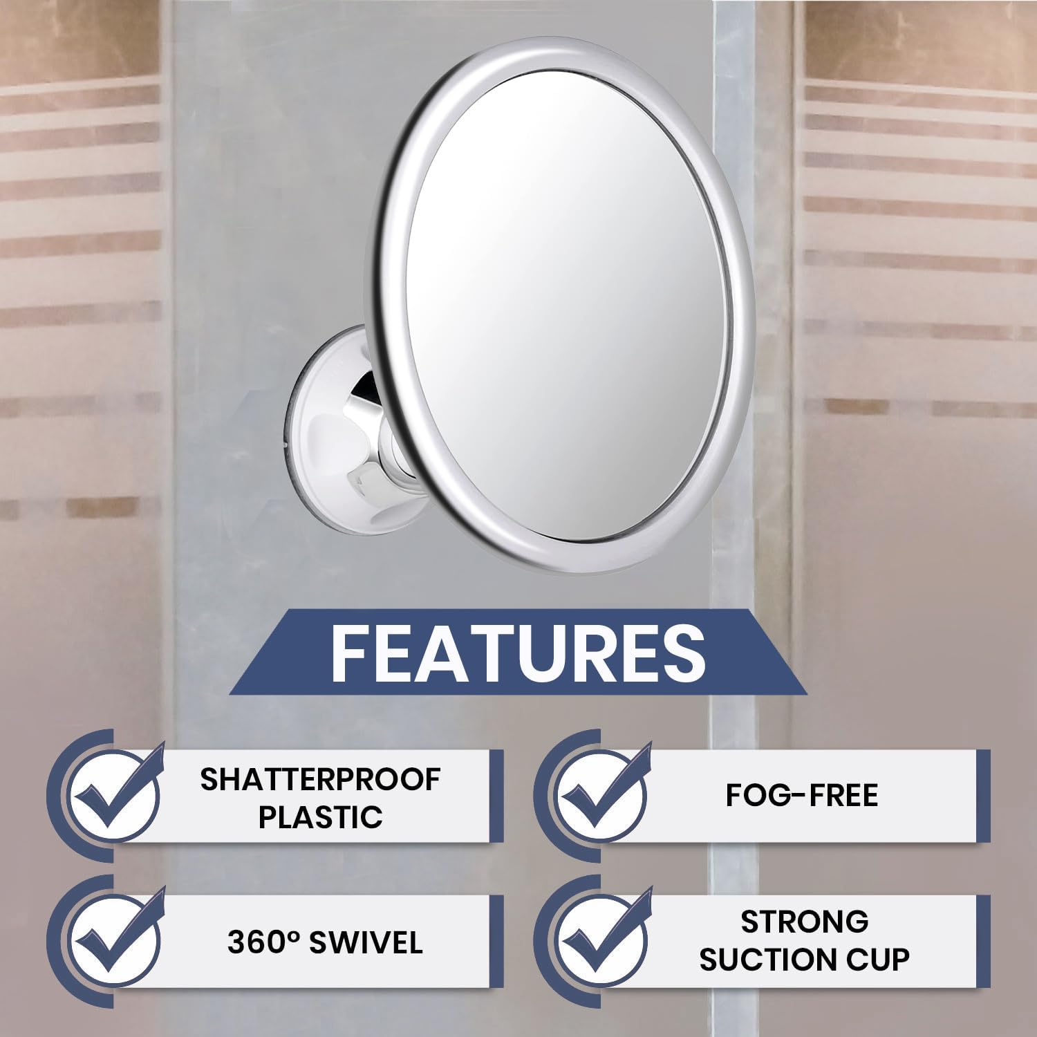Cermin Rias Anti Kabut dengan  - Shaving Mirror Suction ulasan dan harga