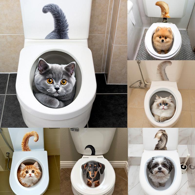 Stiker Toilet Hewan Lucu Efek  - Jet Home Bathroom Accessories ulasan dan harga